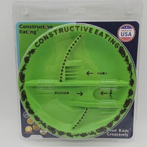 NEW Constructive Eating Plate Dinosaur Theme Feed Kids Creatively Sealed